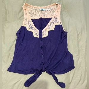 Purple Lace Crop Top